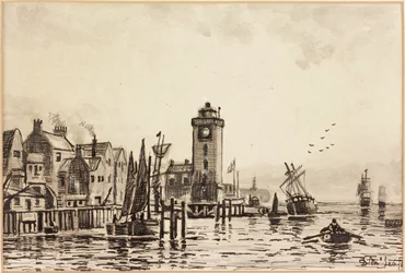 Das Niedrige Licht, North Shields, 1868 (schwarz und Tinte auf Karte)